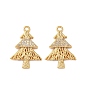 Латунные микропаве прозрачные подвески с фианитом, рождественская елка, без никеля 
