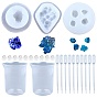 SUNNYCLUE DIY Jewelry Kits, with Silicone Molds, Plastic Transfer Pipettes & Measuring Cup, Latex Finger Cots