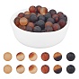 Natural Agate Beads Strands, Frosted, Dyed & Heated, Round