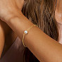 Natural Pearl Link Bracelets with 925 Sterling Silver Chains, with S925 Stamp