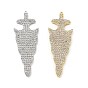 Латунные микропаве прозрачные подвески с фианитом, стойки покрытие, долговечный, без свинца и без кадмия, меч прелести