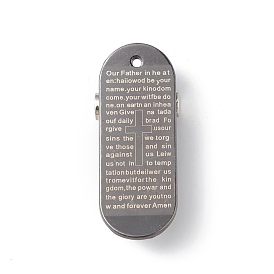 Alloy Pendants, Cadmium Free & Lead Free, Skateboard with The Lord's Prayer Corss Charm