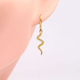 925 Sterling Silver Snake-shaped Earrings for Women's Fashion Jewelry
