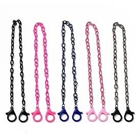 Personalized Nylon Cable Chain Necklaces, Eyeglass Chains, Handbag Chains, with Plastic Lobster Claw Clasps