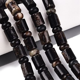 Natural Biotite Beads Strands, Barrel & Rondelle