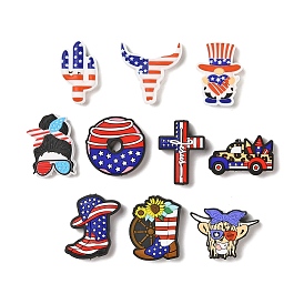 Independence Day Silicone Focal Beads, Silicone Teething Beads