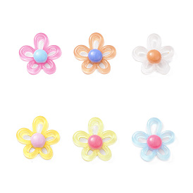 Translucent Resin Cabochons, Hollow Flower