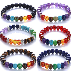 Accessories colorful volcanic stone yoga bracelet bracelet