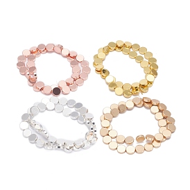 Non-magnetic Synthetic Hematite Beads Strands, Galvanic Plating(Color Retention for 1 Year), Flat Round