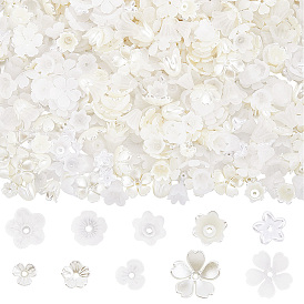 600 шт. 10 стили АБС-пластиковые колпачки для бусин с имитацией жемчуга и акрила, цветок