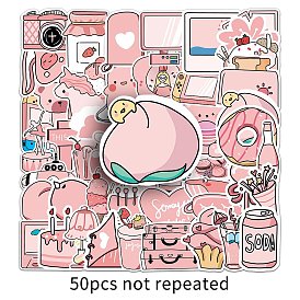 50шт. водонепроницаемые декоративные наклейки для животных, самоклеящиеся наклейки, для чемодана, скейтборде, холодильник, шлем, разнообразные