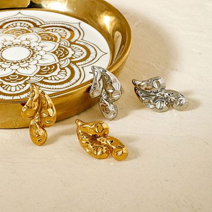 Серьги-гвоздики из нержавеющей стали в виде капель