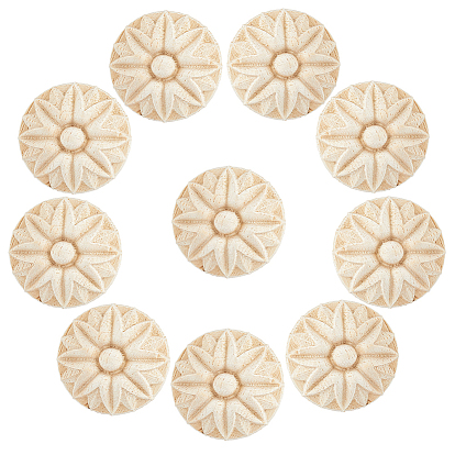 12шт. резная деревянная накладка, центральная цветочная длинная аппликация, дверной шкаф-кровать неокрашенный декор европейский стиль