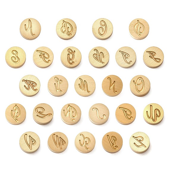 Золотистые латунные штампы с буквами, с черными деревянными ручками, для самодельных восковых печатей