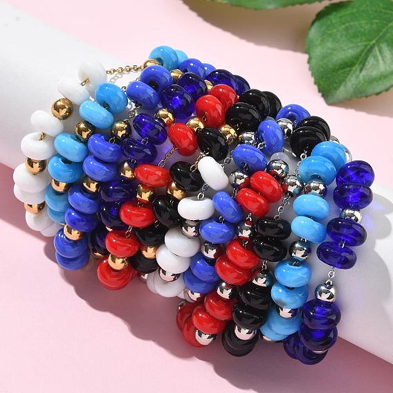 304 трос из нержавеющей стали цепи браслеты, Браслеты из бисера в технике лэмпворк для женщин, ronelle