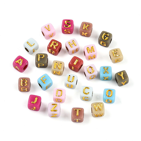 Покрытие акриловыми шариками, куб с письмом, золотой металл обвитыми