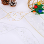 10 Yards Christmas Polyester Chiffon Ribbons, Hot Stamping Snowflake Lace Ribbon, for Gift Decoration, Bowknot Making