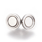 304 Stainless Steel Magnetic Clasps with Loops, Round
