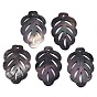 Natural Black Lip Shell Pendants, Leaf