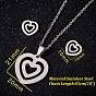 Sweetheart Double Heart Stainless Steel Pendant Mother's Day Collarbone Chain