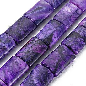 Natural Crazy Lace Agate Beads Strands, Dyed & Heated, Rectangle
