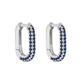 925 Sterling Silber Reifen Ohrringe, minimalistische ovale Damenohrringe mit Mikro-Zirkonia