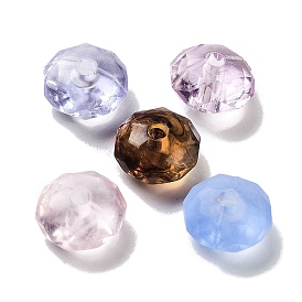 Perles acryliques transparentes, facette, rondelle