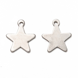 Pendentifs en acier inoxydable, Coupe au laser, étoiles