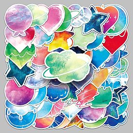 50Pcs Weather Theme PVC Self-Adhesive Stickers, Waterproof Decals, for DIY Albums Diary, Laptop Decoration Cartoon Scrapbooking