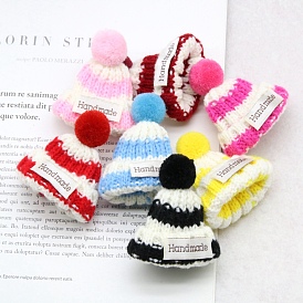 Stripe Mini Pet Woolen Yarn Hat, DIY Jewelry Earring Hair Accessories Doll Craft Supplies