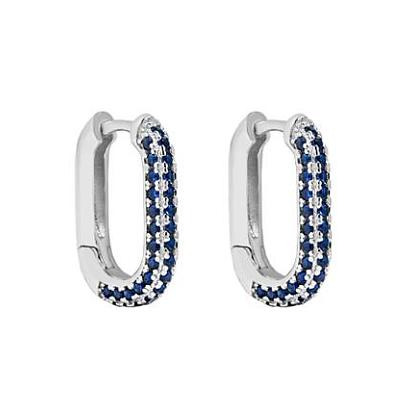 925 Sterling Silber Reifen Ohrringe, minimalistische ovale Damenohrringe mit Mikro-Zirkonia
