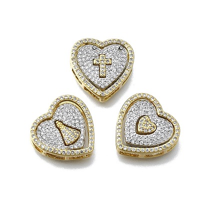 Комплект подвесок из латуни с микропаве из кубического циркония, без кадмия и без свинца, настоящее 16 к позолота и платина