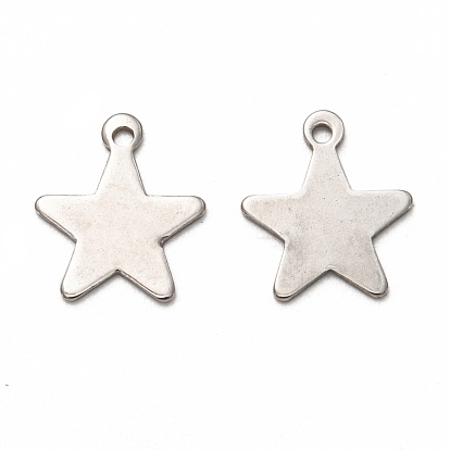 Pendentifs en acier inoxydable, Coupe au laser, étoiles