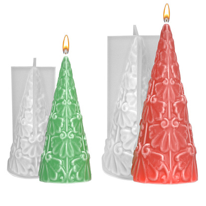 Christmas Tree Silicone Mold, DIY Making Aromatherapy Candle Home Decoration Mold, Cone