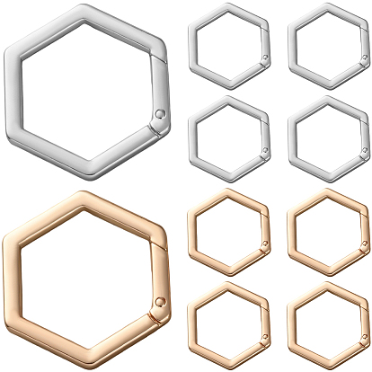 10шт 2 цветные пружинные кольца из цинкового сплава, шестиугольник