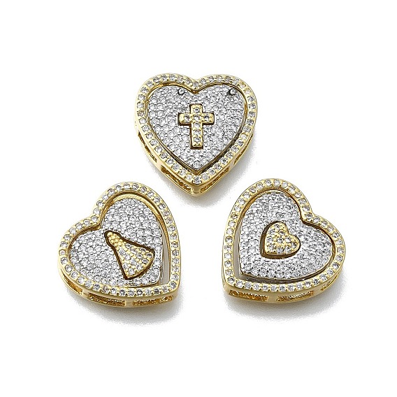 Комплект подвесок из латуни с микропаве из кубического циркония, без кадмия и без свинца, настоящее 16 к позолота и платина