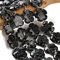 Natural Larvikite Beads Strands, 5-Petal Flower, with Seed Beads