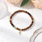 Эластичные браслеты из натурального тигрового глаза и зеленого авантюрина