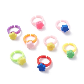 Anillo de puño de arcilla polimérica de flores hecho a mano para mujeres adolescentes
