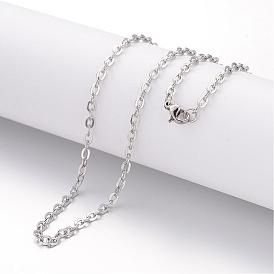 Ионное покрытие (ip) 304 ожерелье из нержавеющей стали, кабельные цепи, с омаром застежками