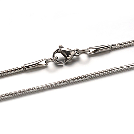 304 из нержавеющей стали цепи змея ожерелья, с карабин-лобстерами , 21.6 дюйм (55 см), 1.5 мм