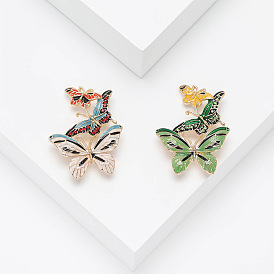 Fashionable Enamel Oil Butterfly Brooch - Elegant Clothing Accessory, Anti-exposure Pin.
