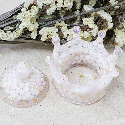 Подарочные коробки из смолы, с натуральной ракушкой внутри коробок для демонстрации ювелирных изделий, корона