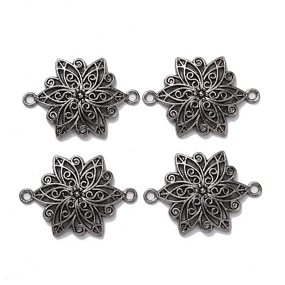 Тибетского стиля ссылки / разъемы, без свинца и без кадмия, цветок, 40x28x2.5 мм, отверстие: 2.5 мм