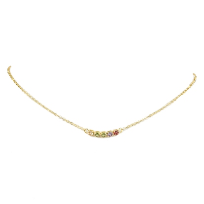 Стойки с покрытием из латуни, разноцветные ожерелья с кубическими звеньями кубического циркония