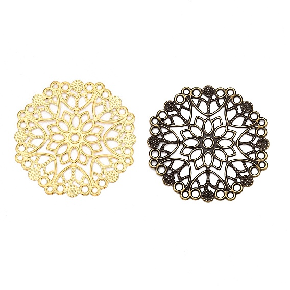 Железные филигранные столярные ссылки, гравированные металлические украшения, цветок