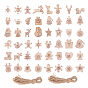 2Sets 2 Style Christmas Theme Unfinished Wood Cutouts Pendant Decorations, with Hemp Ropes, for Hanging Decoration, Mixed Shapes with Number