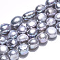 Natural Cultured Freshwater Pearl Beads Strands, Baroque Pearls Keshi Pearl Beads, Two Sides Polished, Dyed