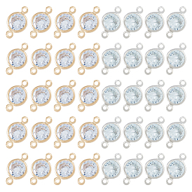 40шт 2 цвета кубический цирконий ссылка, с латунной фурнитурой , алмаз