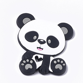 Cabujones de silicona ecológicos de grado alimenticio, panda